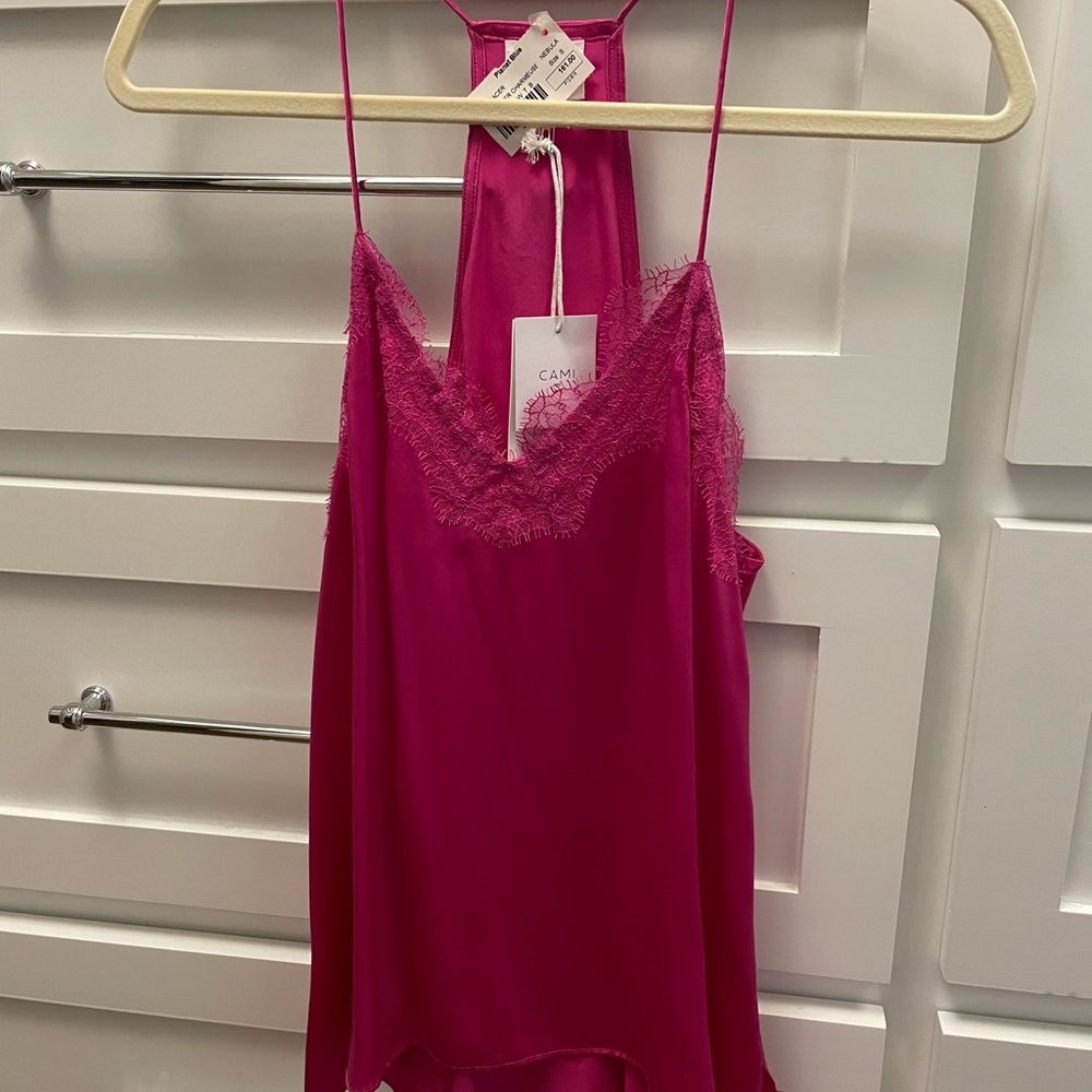 CAMINYC silk top brand new never worn still with tag beautiful vibrant pink